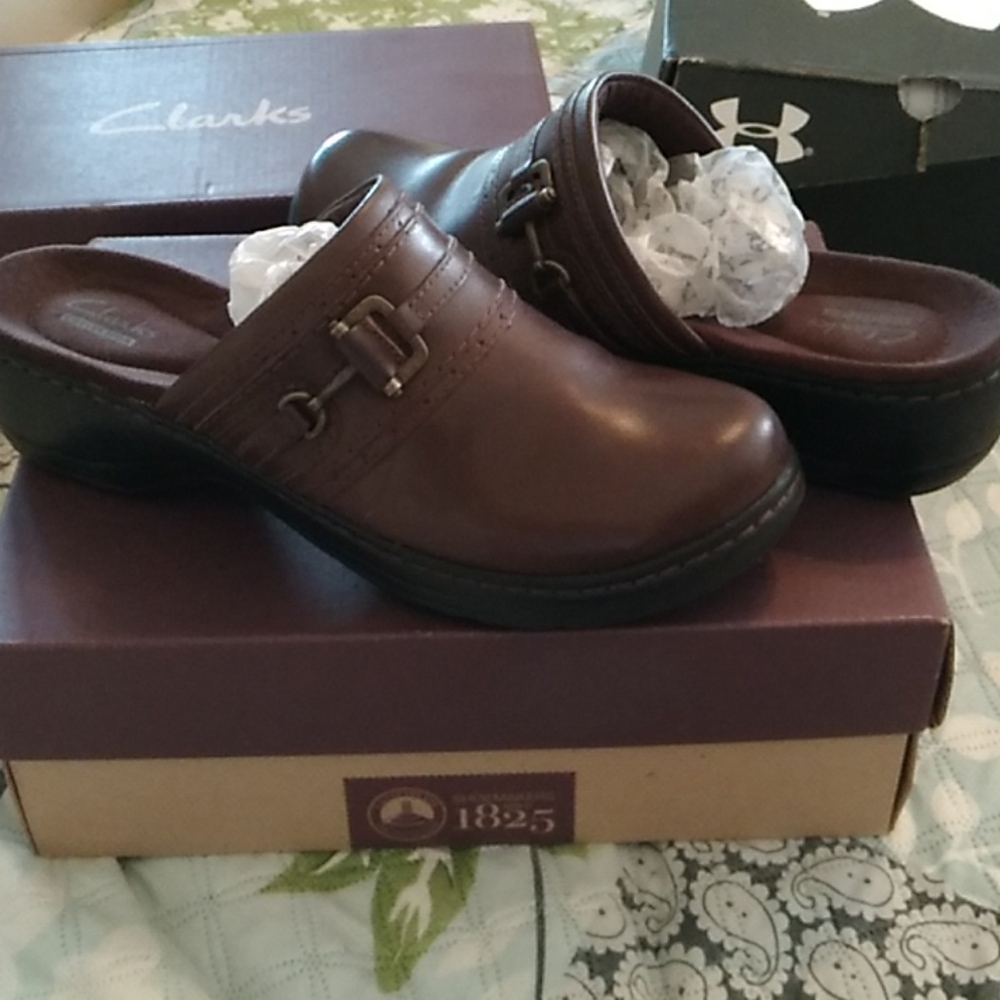 Ladies Clark Brown Mule Clog